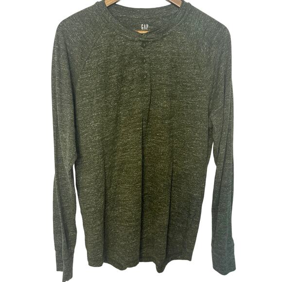 GAP Men's Green Quarter Button Pullover Henley Sweater Large - Picture 1 of 6